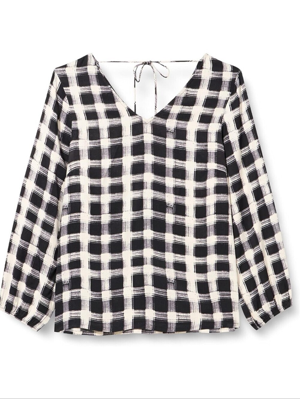 Kaffe Curve Plaid Checkered Blouse Size 50 Plus Black White NWT